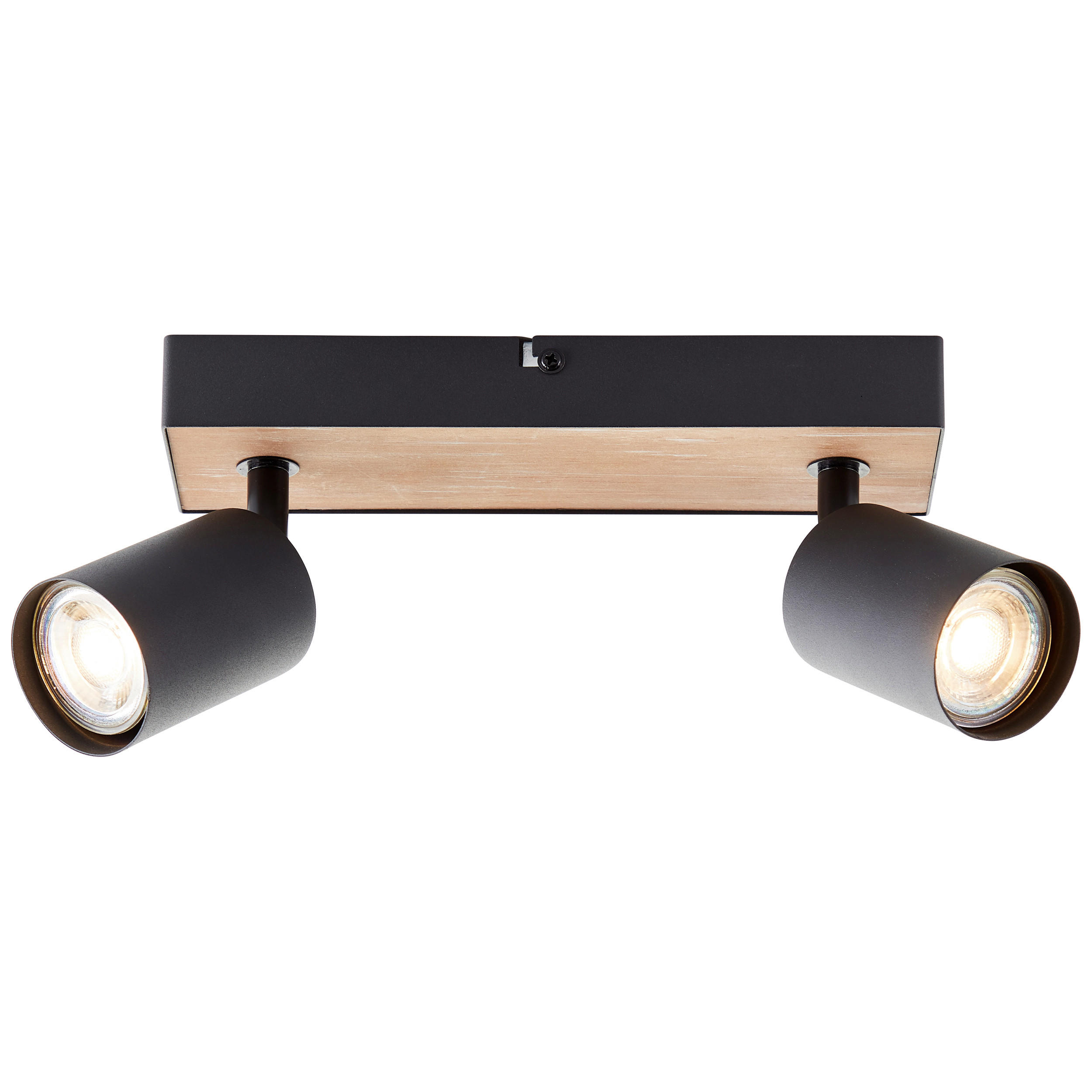 LED-DECKENSTRAHLER - Schwarz/Kieferfarben, Basics, Holz/Metall (24/15,3/8cm) - Brilliant