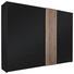 SCHWEBETÜRENSCHRANK 2-türig Eichefarben, Schwarz - Eichefarben/Schwarz, Design, Glas/Holzwerkstoff (280/223/68cm) - Novel