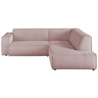 ECKSOFA in Cord Rosa  - Schwarz/Rosa, Konventionell, Kunststoff/Textil (254/224cm) - Hom`in