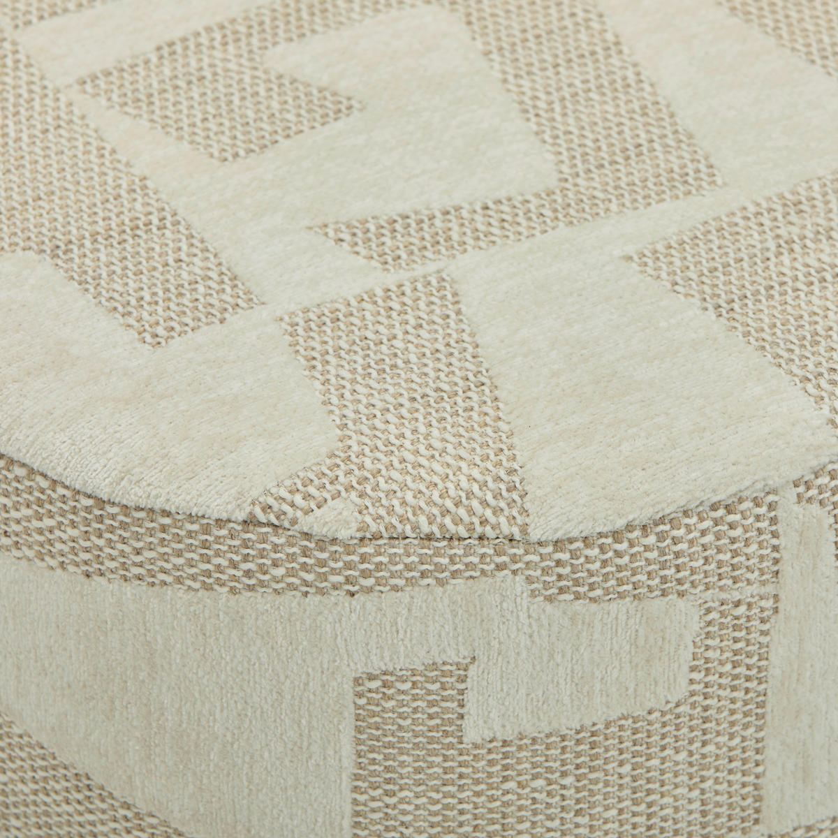 Taburet din textil, material pe bază de lemn, alb - alb, Lifestyle, textil/material pe bază de lemn (45/40/45cm) - Xora