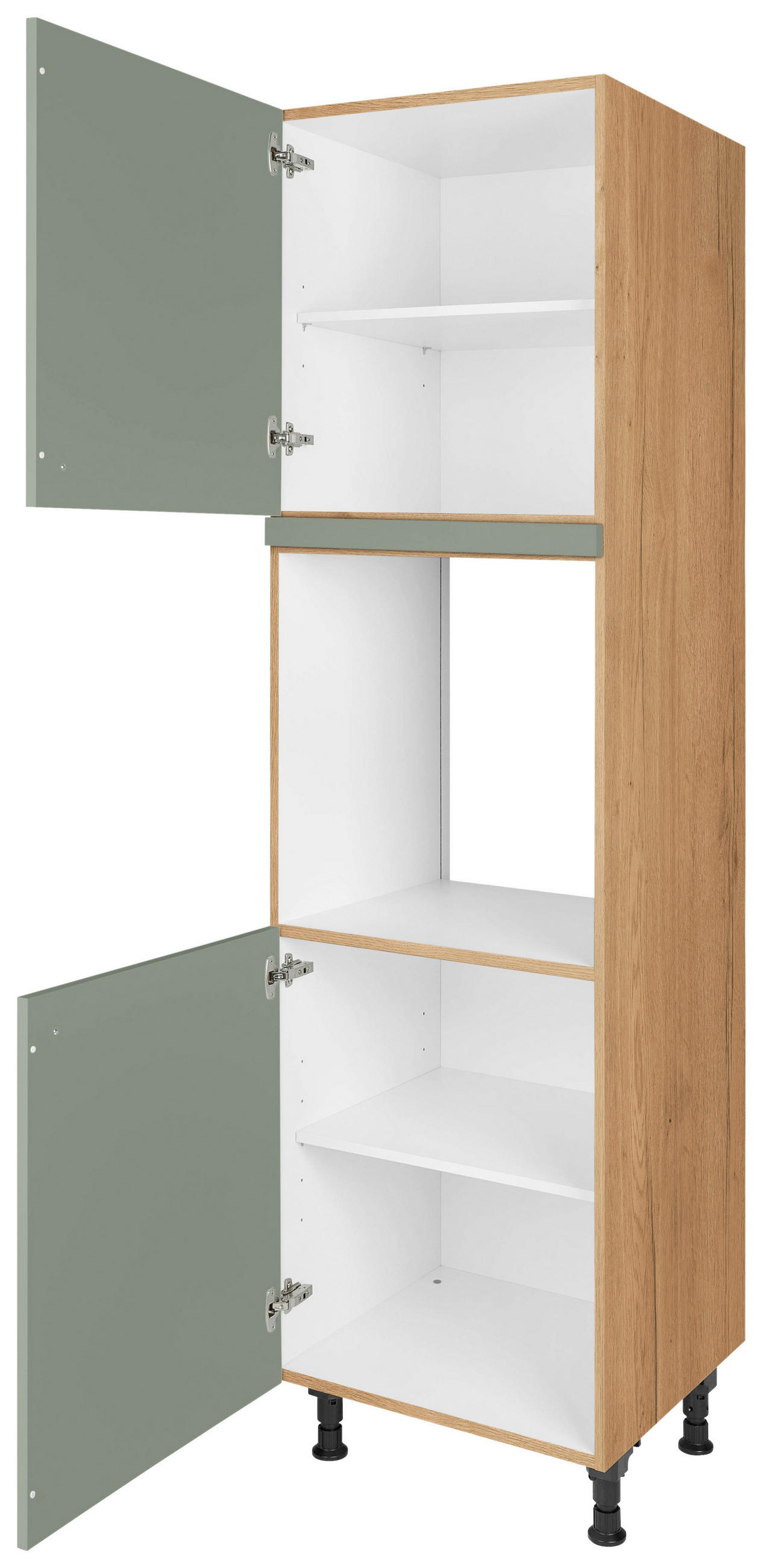 GERÄTEUMBAUSCHRANK 60/216,6/58 cm in Grün - Eichefarben/Schwarz, MODERN, Holzwerkstoff/Metall (60/216,6/58cm) - Nobilia