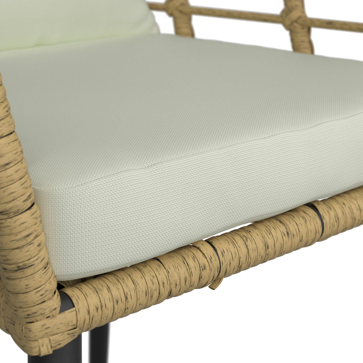 SADA NA BALKON 3dílné,  - černá/přírodní barvy, Moderní, kov/textil (56/72/66cm) - Beldano