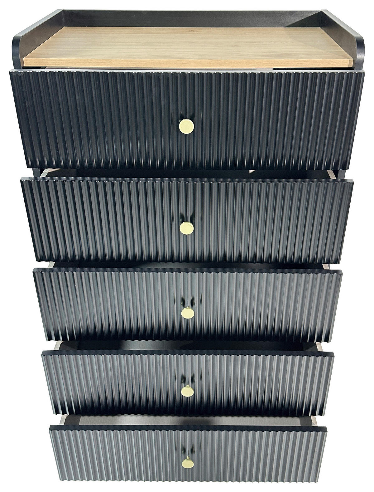 KOMMODE - Eichefarben/Goldfarben, Design, Holzwerkstoff/Metall (70/121,6/40cm) - Xora