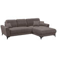 ECKSOFA  in Webstoff Dunkelbraun  - Dunkelbraun/Schwarz, KONVENTIONELL, Kunststoff/Textil (281/189cm) - Carryhome