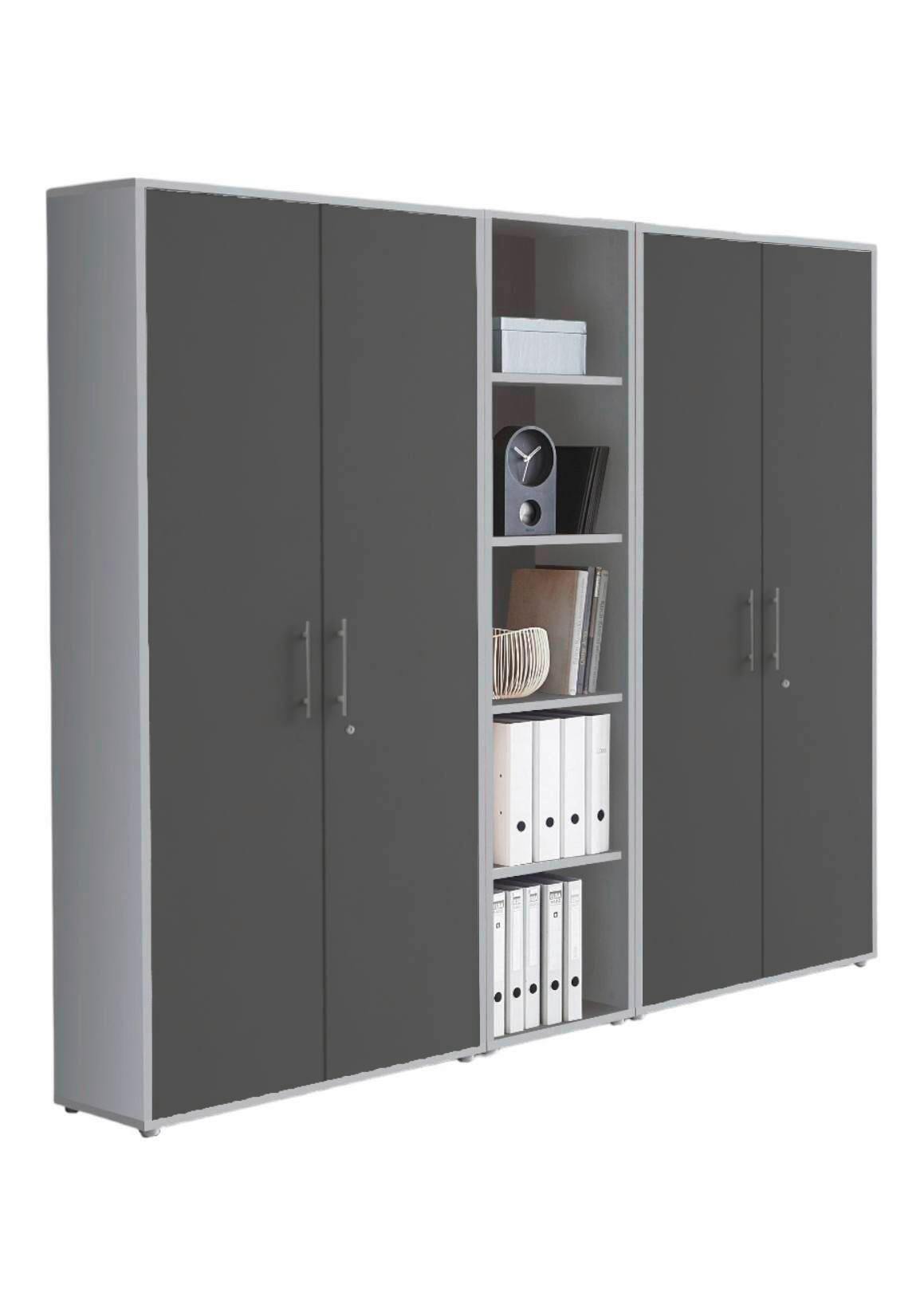 AKTENSCHRANK Anthrazit, Hellgrau  - Anthrazit/Hellgrau, MODERN, Holzwerkstoff (212,9/185,6/33cm) - MID.YOU