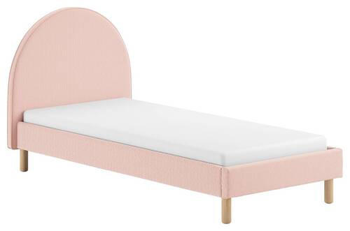KINDER-/JUNIORBETT - Naturfarben/Rosa, ROMANTIK / LANDHAUS, Holz/Textil (90/200cm) - MID.YOU