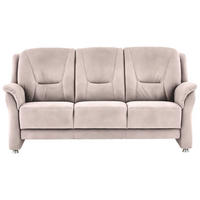 3-SITZER-SOFA in Mikrofaser Rosa  - Beige/Alufarben, Konventionell, Textil/Metall (198/100/89cm) - Beldomo Comfort
