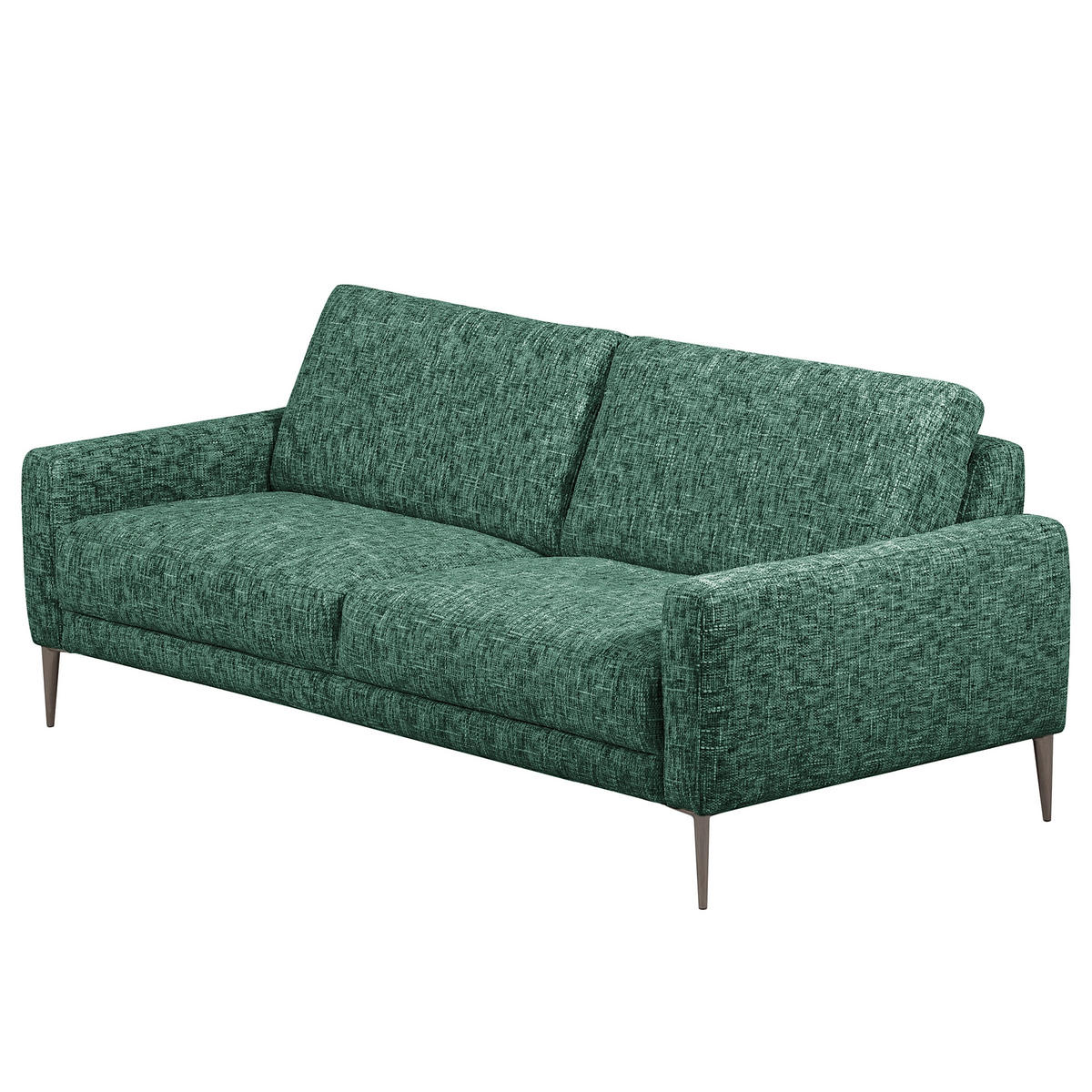 3,5-SITZER - Schwarzchrom/Grün, Design, Textil/Metall (207/85/92cm) - Livetastic