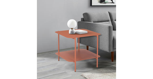 BEISTELLTISCH 48,4/45/40 cm Terracotta quadratisch  - Terracotta, Design, Metall (48,4/45/40cm) - Carryhome