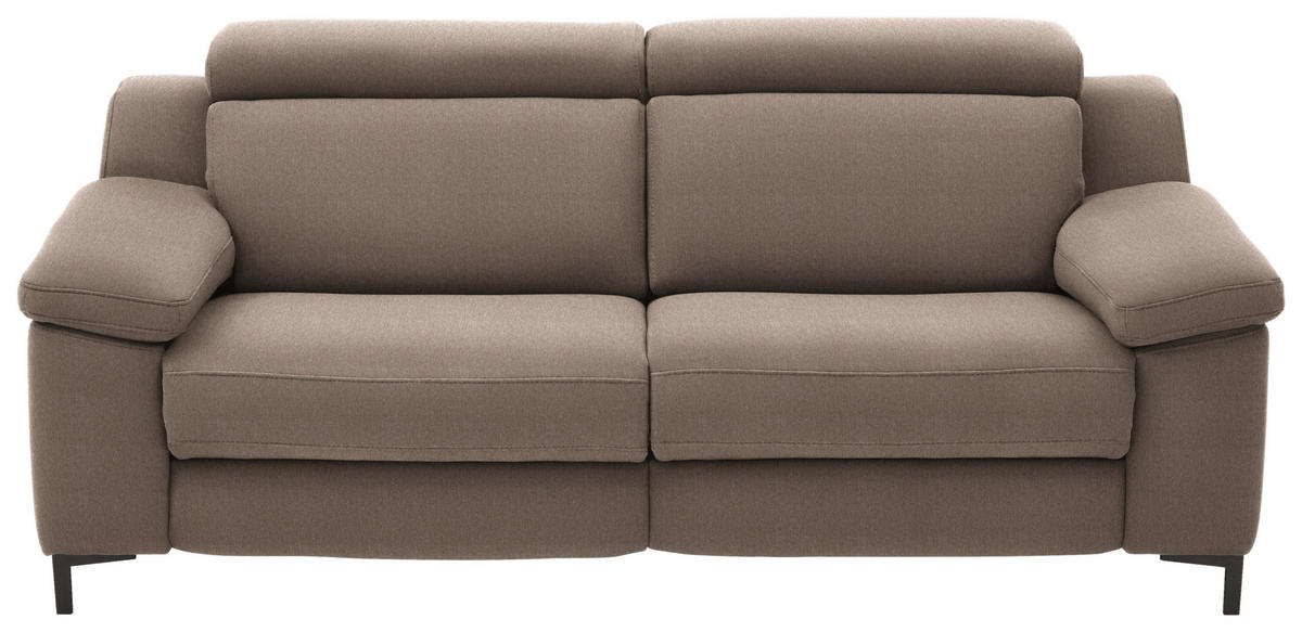 2,5-SITZER Chenille Hellbraun  - Hellbraun/Schwarz, Design, Textil/Metall (188/84-104/104cm) - Valdera