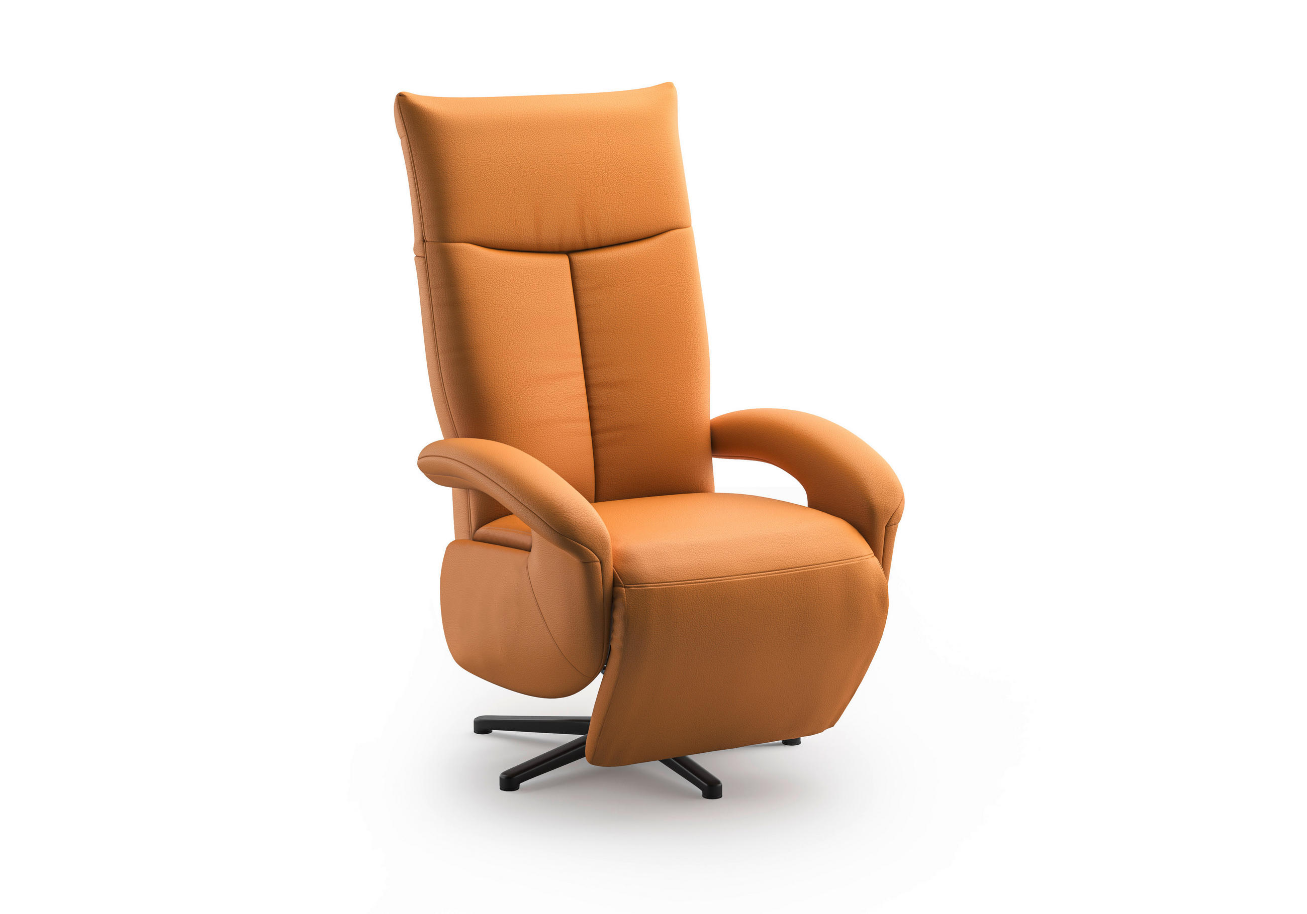 SESSEL in Echtleder Currygelb - Currygelb/Schwarz, Konventionell, Leder/Metall (74/112/82cm) - Sit & More