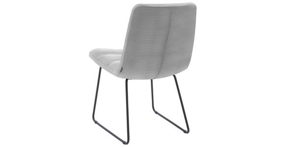 STUHL  in Cord Textil  - Schwarz/Grau, Design, Textil/Metall (52/88/66cm) - Dieter Knoll