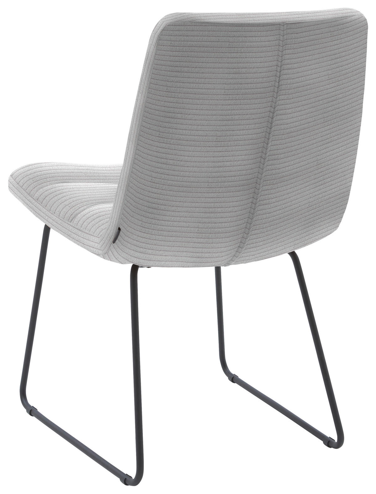 STUHL  in Cord Textil  - Schwarz/Grau, Design, Textil/Metall (52/88/66cm) - Dieter Knoll