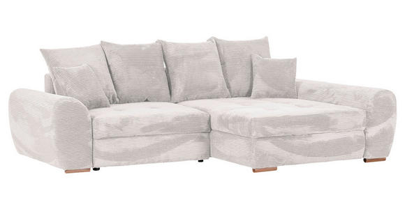 ECKSOFA Beige Cord  - Eichefarben/Beige, KONVENTIONELL, Holz/Textil (276/177cm) - Carryhome