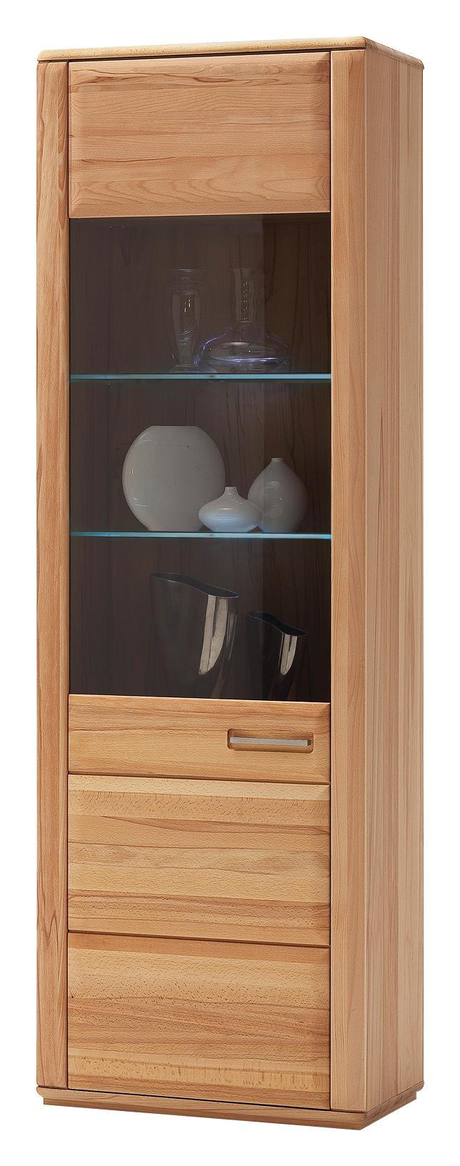 Vitrine in Kernbuche Buchefarben