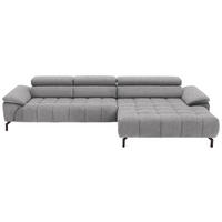 ECKSOFA Webstoff Hellbraun  - Hellbraun/Schwarz, Design, Textil/Metall (329/190cm) - Beldomo Style