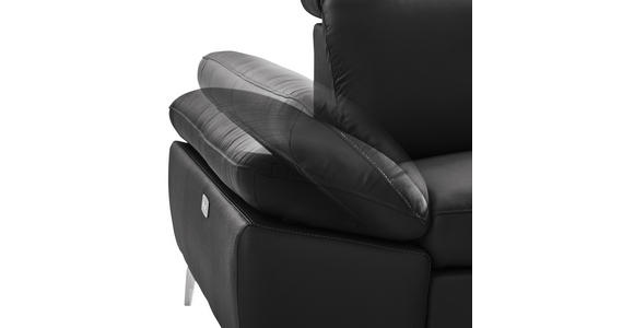 ZWEISITZER-SOFA in Leder, Metall, Textil Chromfarben, Dunkelgrau - Chromfarben/Dunkelgrau, Design, Leder/Textil (200/80/104cm) - Xora