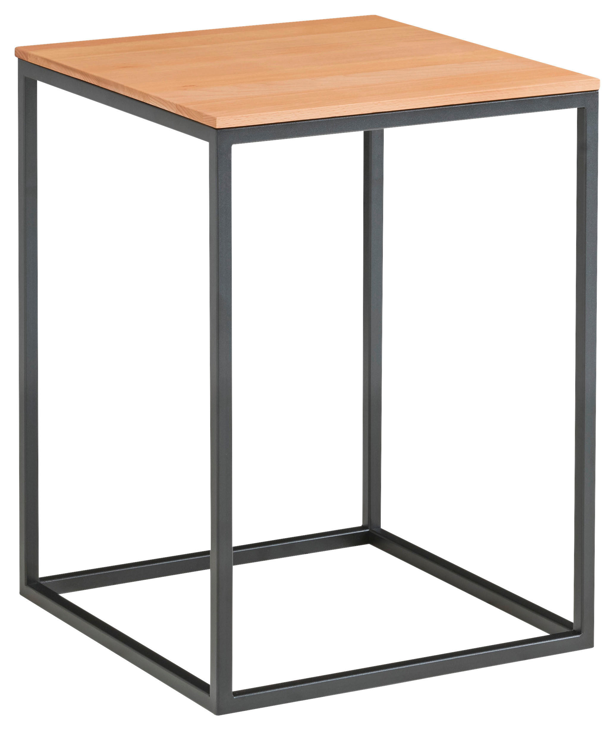 BEISTELLTISCH Holz, Metall 40/40/54 cm  - Schwarz/Kernbuche, Design, Holz/Metall (40/40/54cm) - Johann Jakob