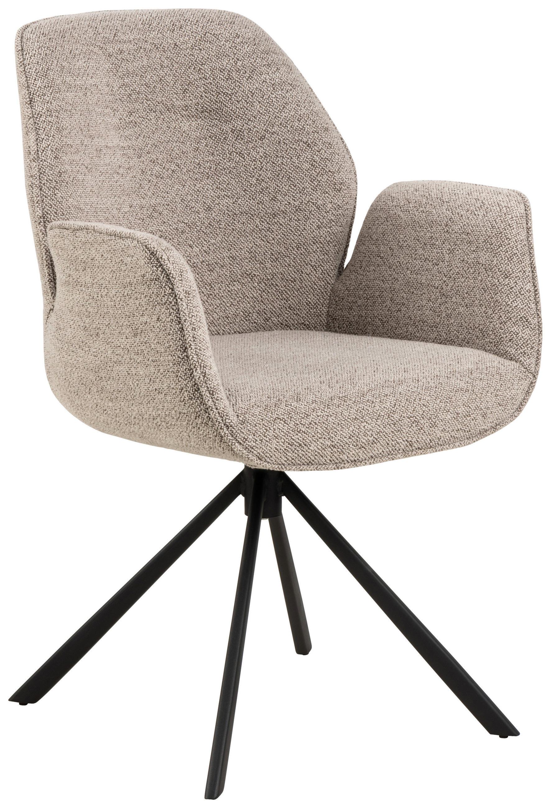 STOLICA S NASLONOM ZA RUKE smeđa, bež tekstil - bež/smeđa, Design, tekstil/metal (60,5/90/62cm) - MID.YOU