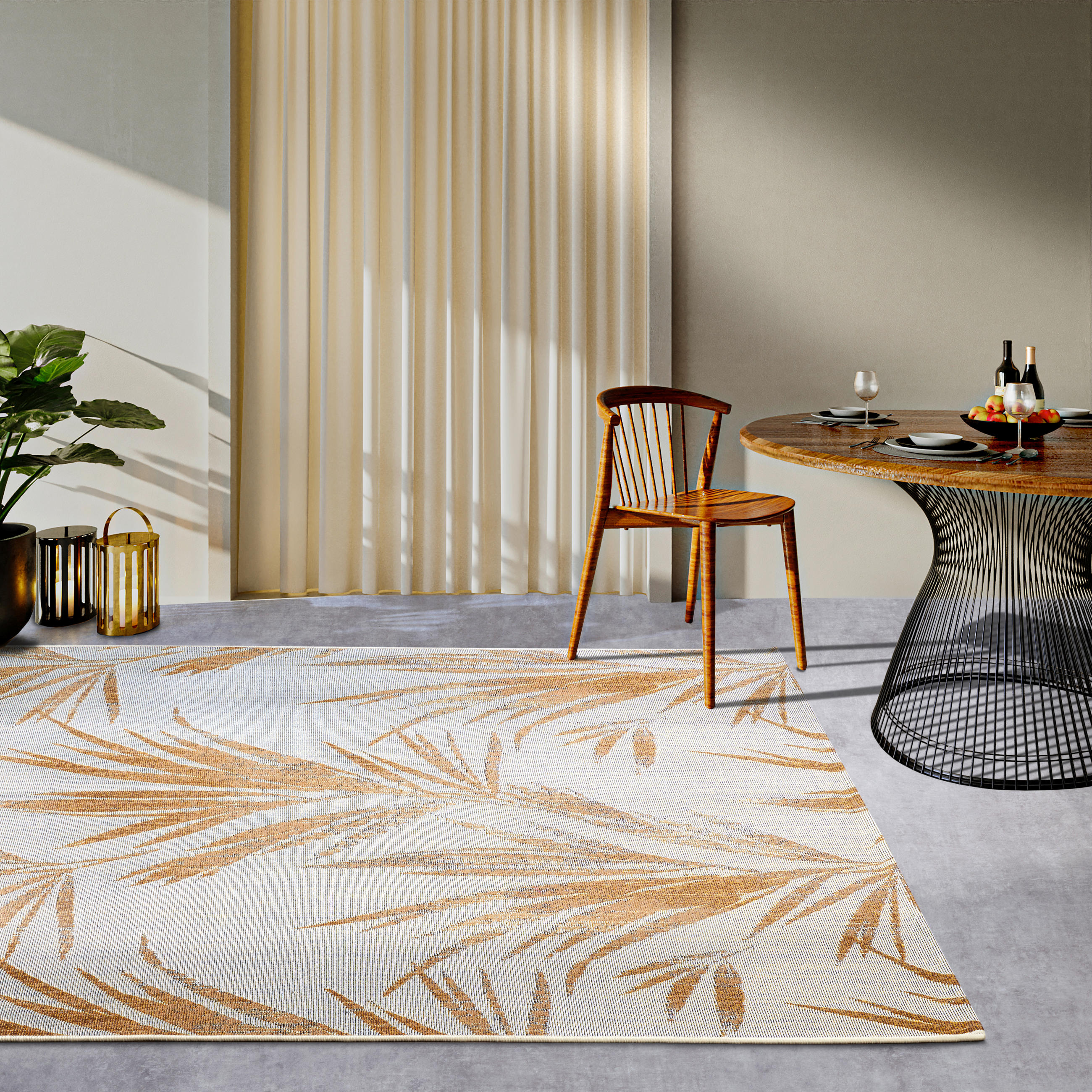 OUTDOORTEPPICH 200/285 cm Kollektion 1767 Creme, Goldfarben  - Goldfarben/Creme, Design, Kunststoff (200/285cm) - Villeroy & Boch