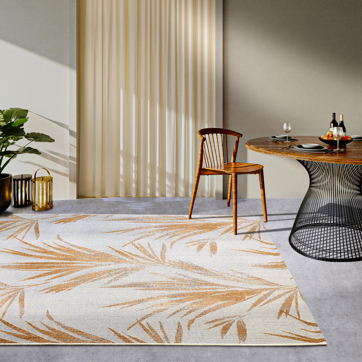 OUTDOORTEPPICH 200/285 cm Kollektion 1767 Creme, Goldfarben  - Goldfarben/Creme, Design, Kunststoff (200/285cm) - Villeroy & Boch