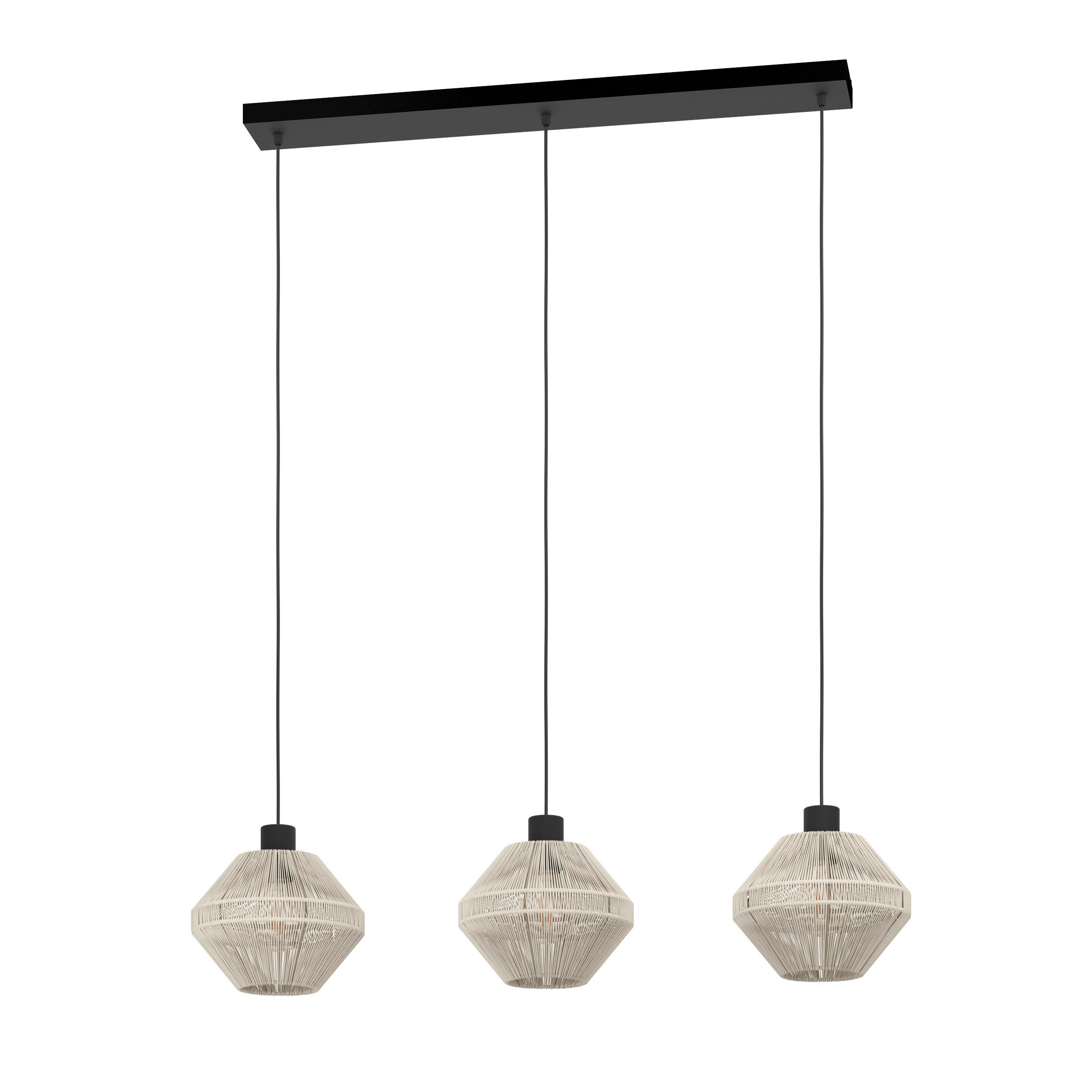Eglo Hängeleuchte Midsumer Creme, Schwarz 22x110x92 cm