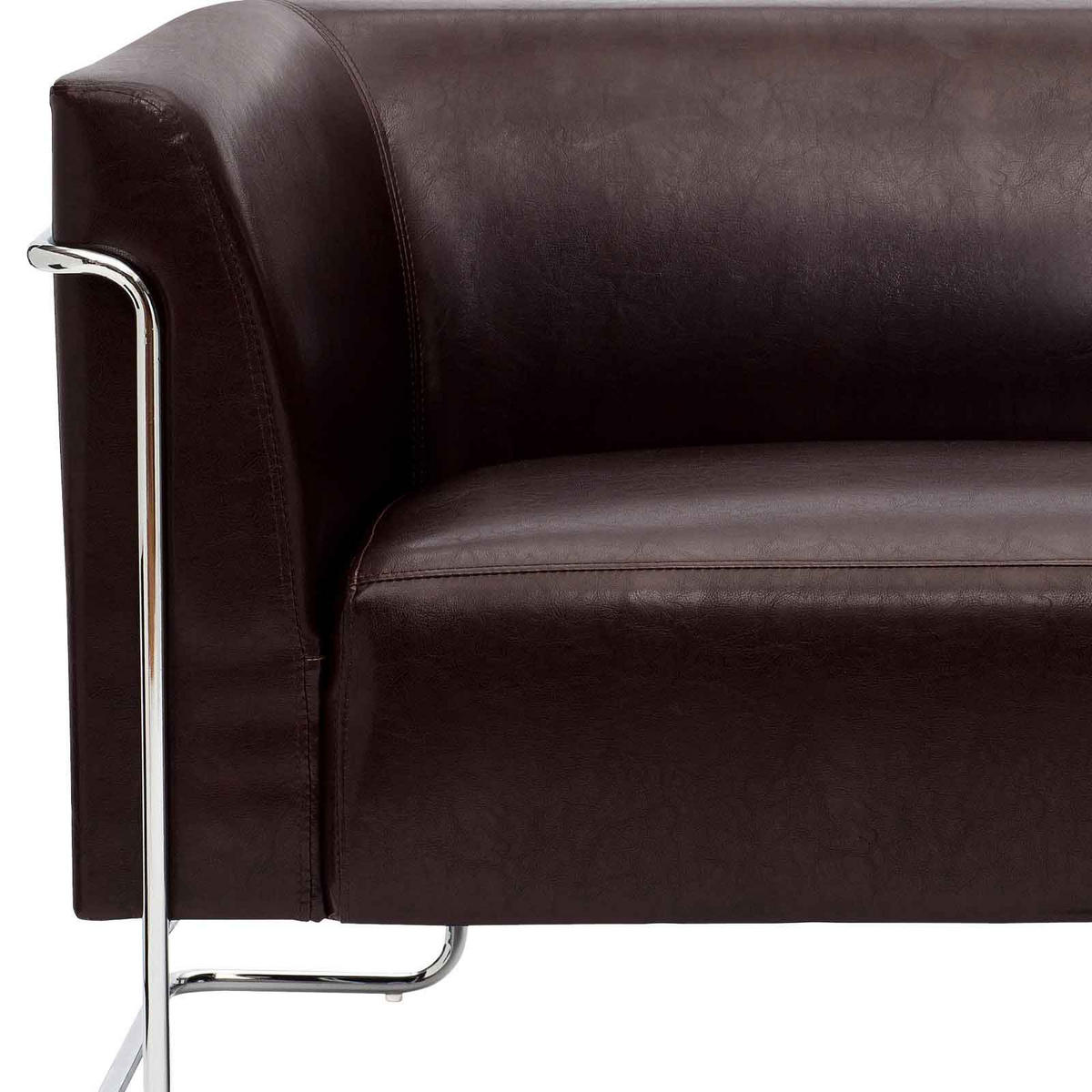2-SITS SOFFA i textil mörkbrun  - silver/mörkbrun, Modern, metall/textil (130/71/74cm) - MID.YOU
