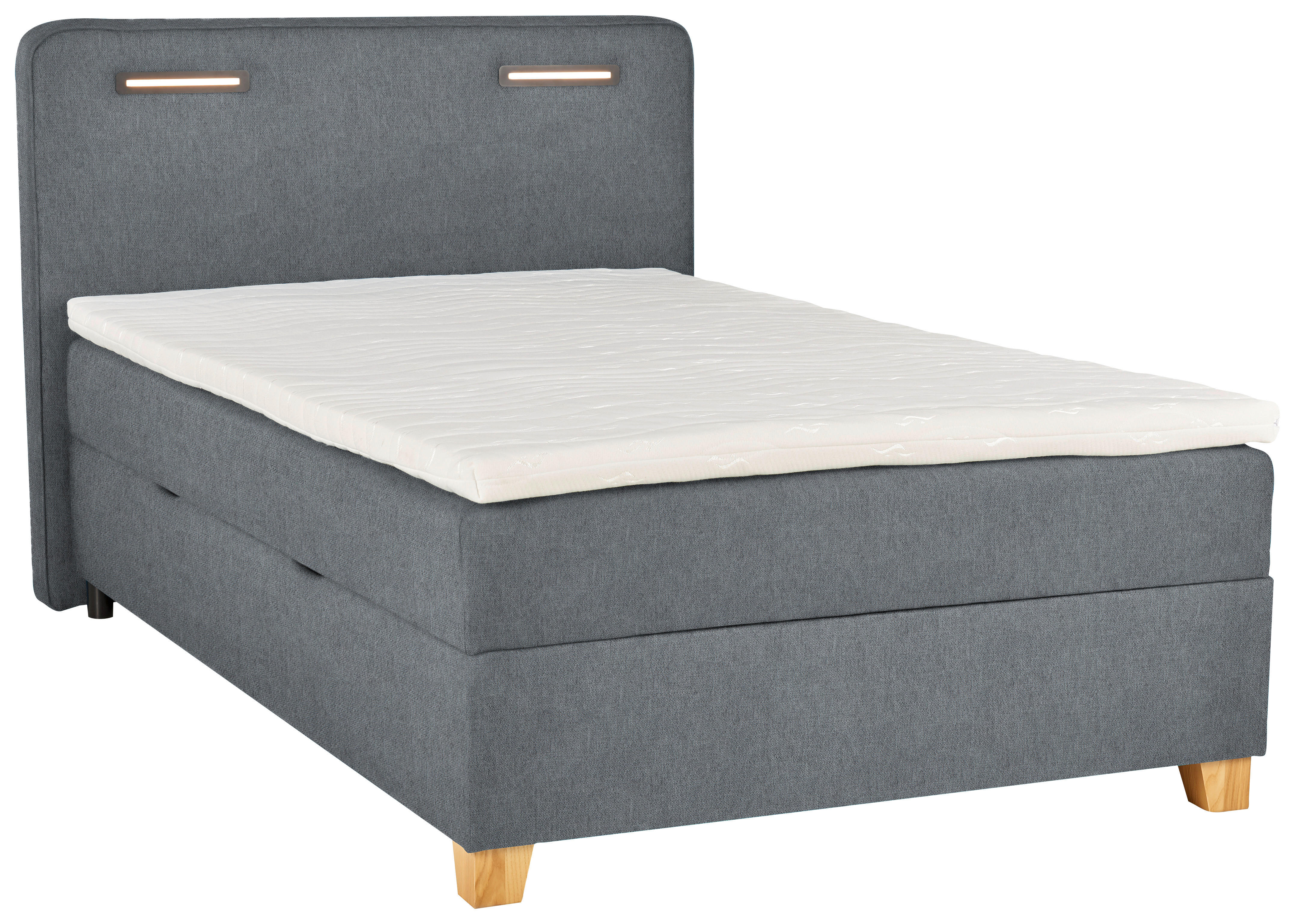 BOXBETT 120/200 cm  in Grau  - Grau, Konventionell, Holz/Textil (120/200cm) - Moderano