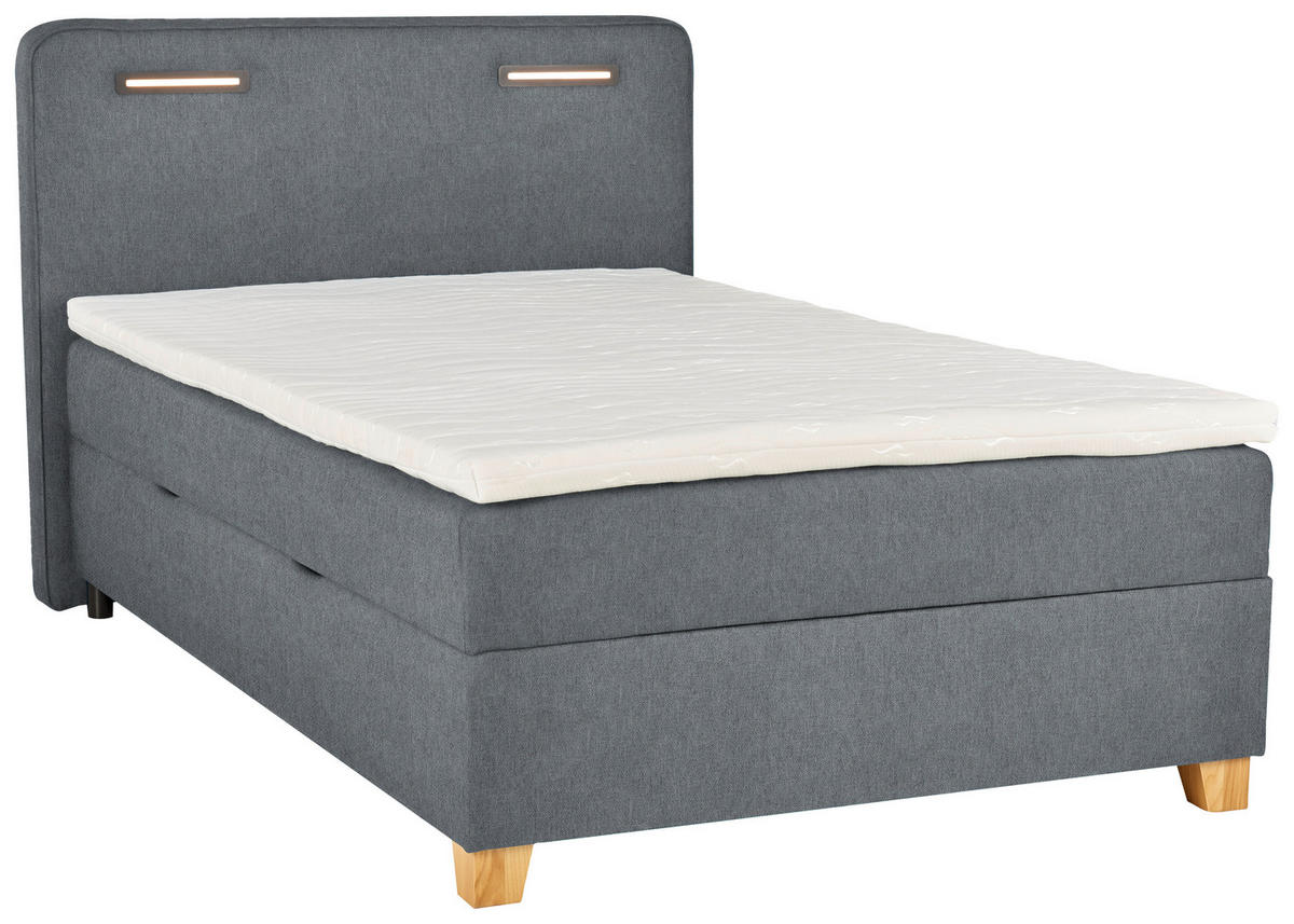 BOXBETT 120/200 cm  in Grau  - Grau, Konventionell, Holz/Textil (120/200cm) - Moderano
