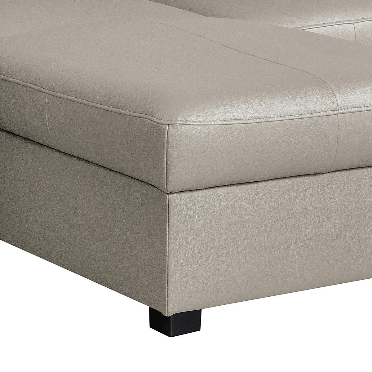 ECKSOFA in Lederlook Echtleder Platinfarben  - Platinfarben/Schwarz, Design, Leder/Kunststoff (168/227cm) - Livetastic