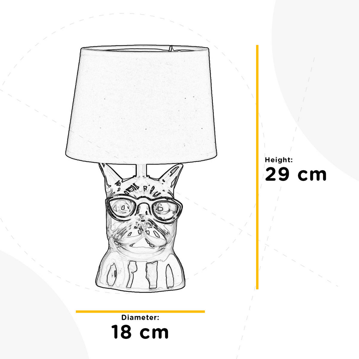 STOLNÍ LAMPA, E14, 18/29 cm  - šedá, Trend, textil/keramika (18/29cm)