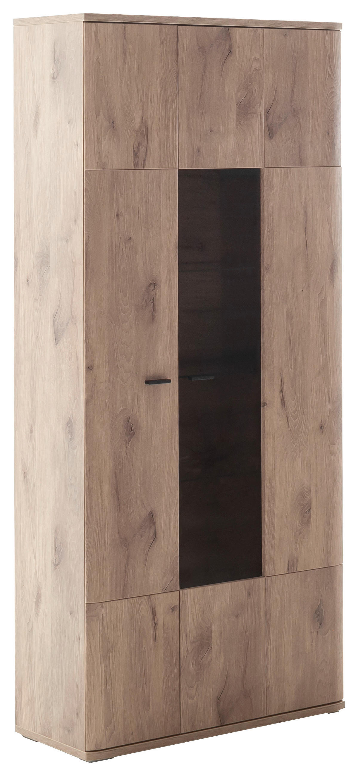 VITRINE in Eichefarben  - Eichefarben/Anthrazit, Design, Glas/Holzwerkstoff (90/199/37cm) - MID.YOU