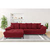 ECKSOFA in Flachgewebe, Mikrofaser Rot  312/198 cm  - Chromfarben/Rot, Design, Kunststoff/Textil (312/198cm) - Livetastic
