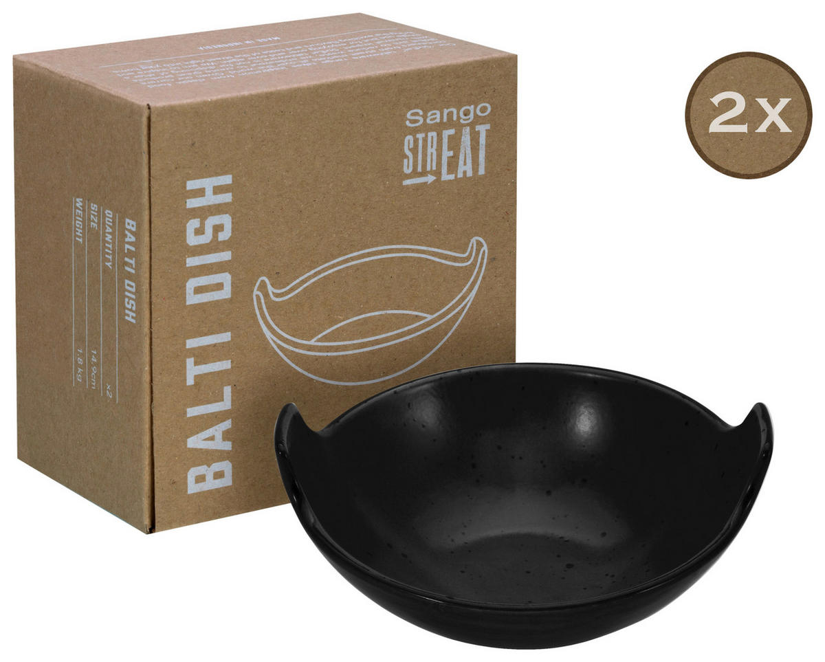 SCHÜSSELSET Streat Food 2-teilig 17/15,5 cm  - Schwarz, Design, Keramik (17/15,5cm) - Creatable