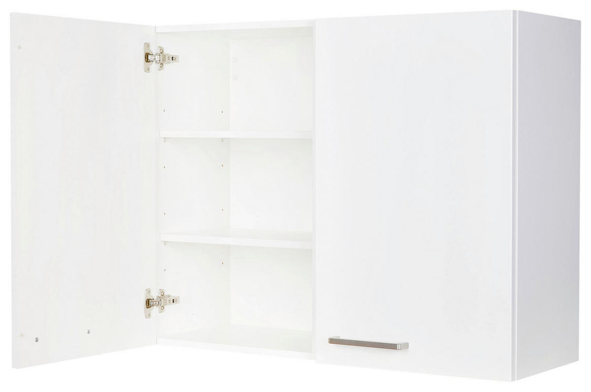 KÜCHENOBERSCHRANK 90/72/35 cm  in Weiß  - Edelstahlfarben/Weiß, MODERN, Holzwerkstoff (90/72/35cm) - Nobilia