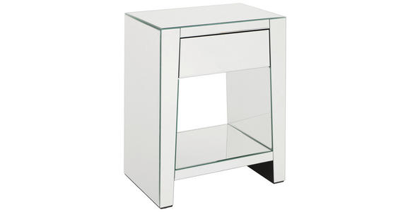 NACHTSCHRANK 44/55/30 cm  - Silberfarben, Trend, Glas/Holzwerkstoff (44/55/30cm) - Xora