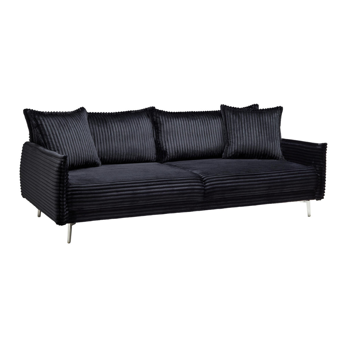 BIG SOFFA i svart  - kromfärg/svart, Modern, metall/trä (241/90/117cm) - Carryhome