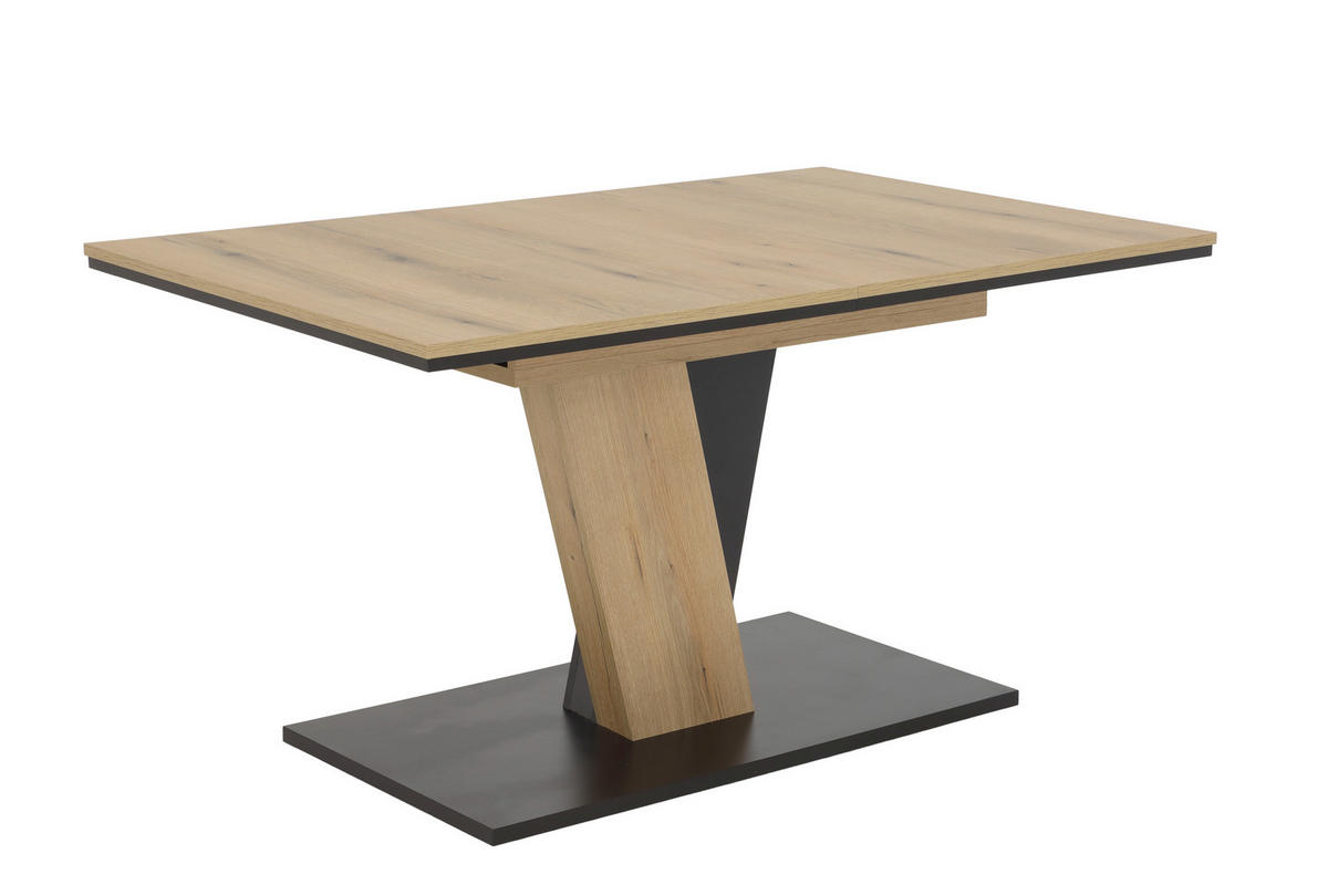 TISCHGRUPPE in Metall, Textil, Holzwerkstoff Eichefarben, Beige  - Eichefarben/Beige, MODERN, Holzwerkstoff/Textil (140 - 180/76/90cm) - MID.YOU