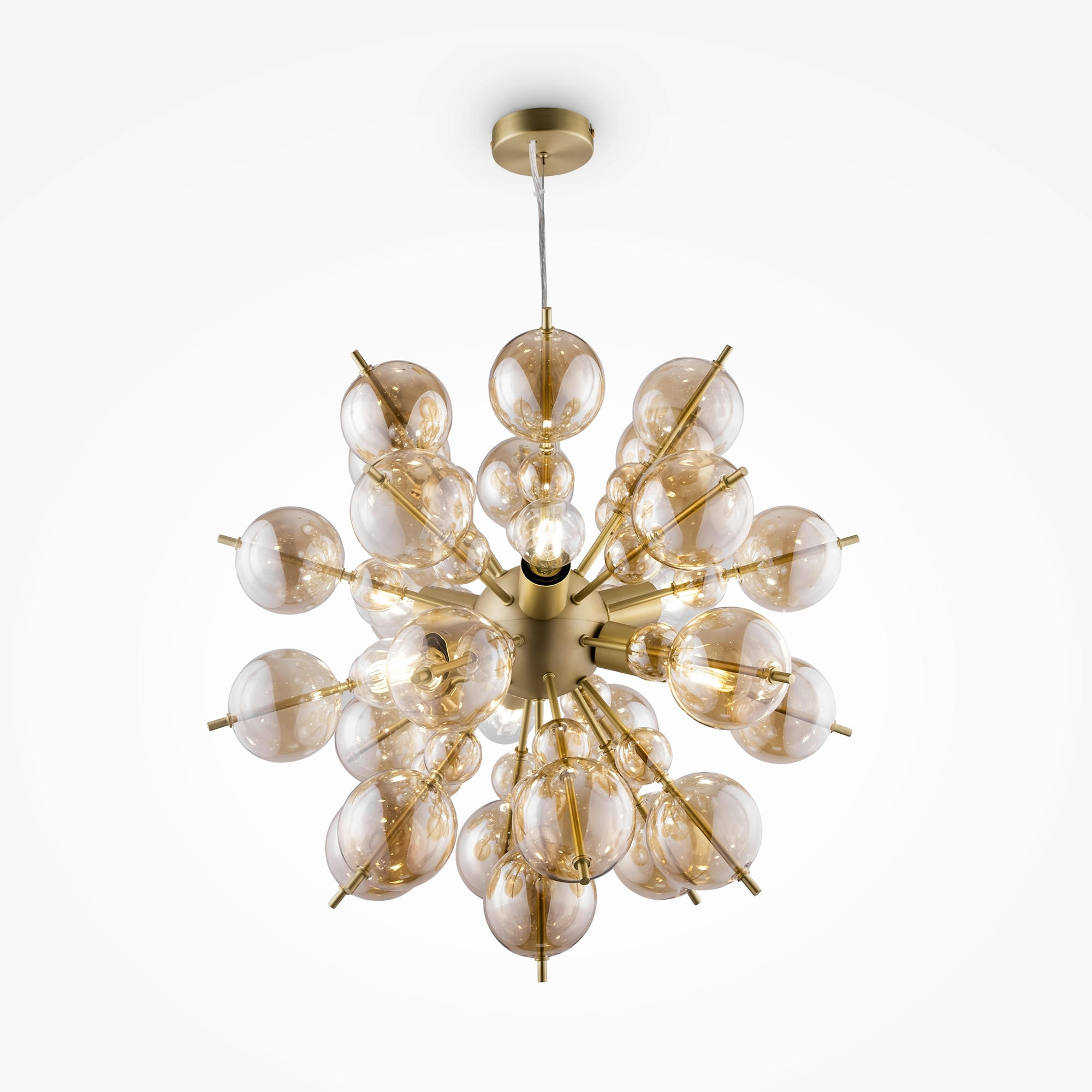 PENDELLAMPA Modern 57.3/54.5 cm  - bärnstensfärgad/mässingsfärgad, Trend, metall/glas (57.3/54.5cm) - MAYTONI