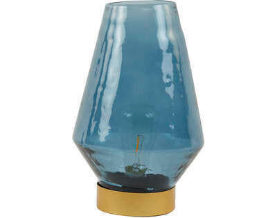 LED-TISCHLEUCHTE  - Blau/Goldfarben, Basics, Glas (16/23,5/16cm) - Light & Living
