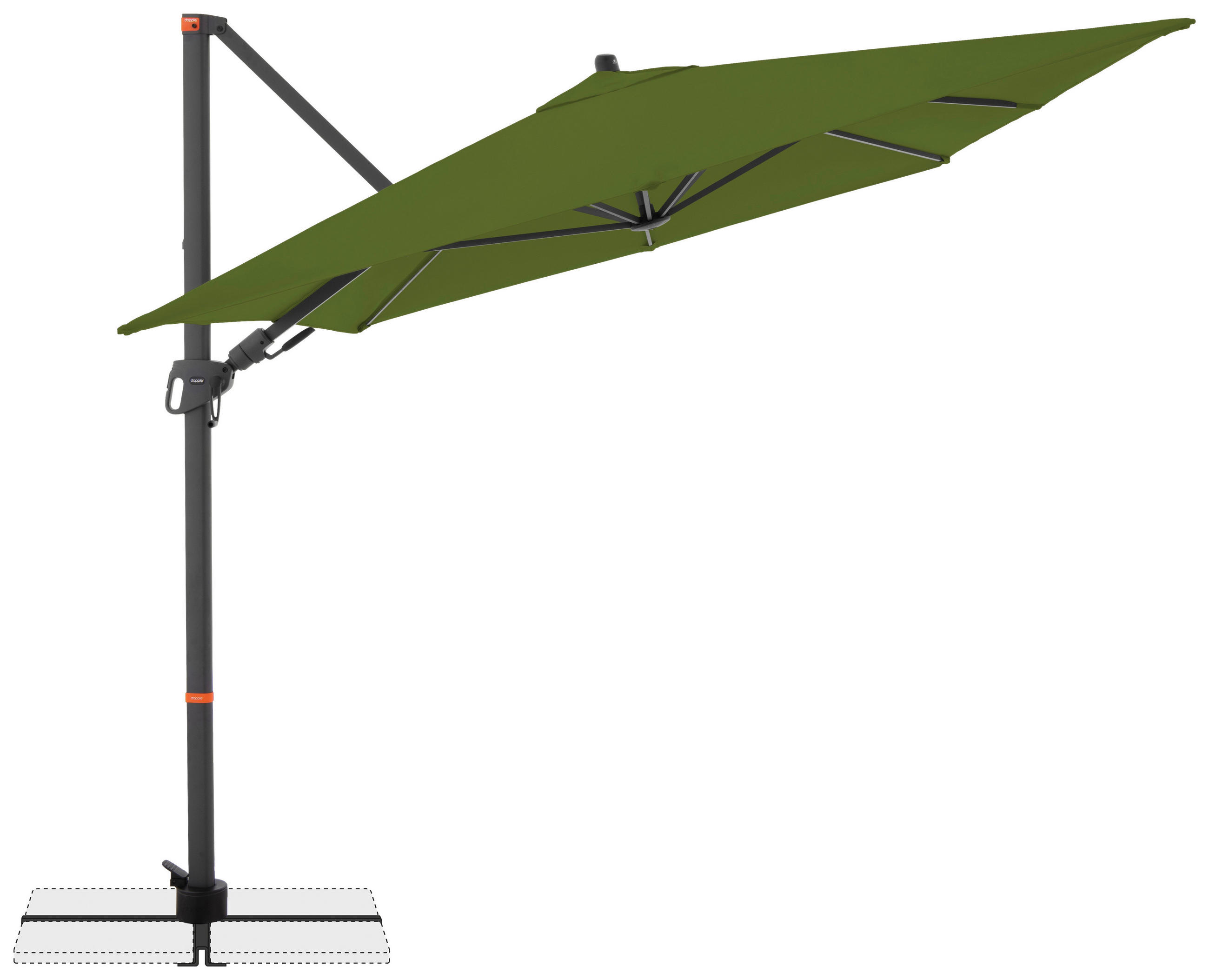AMPELSCHIRM 300x240 cm  - Anthrazit/Grün, Basics, Textil/Metall (320/240cm) - Doppler