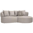 ECKSOFA in Plüsch Greige  235/166 cm  - Greige/Graubraun, MODERN, Kunststoff/Textil (235/166cm) - Hom`in
