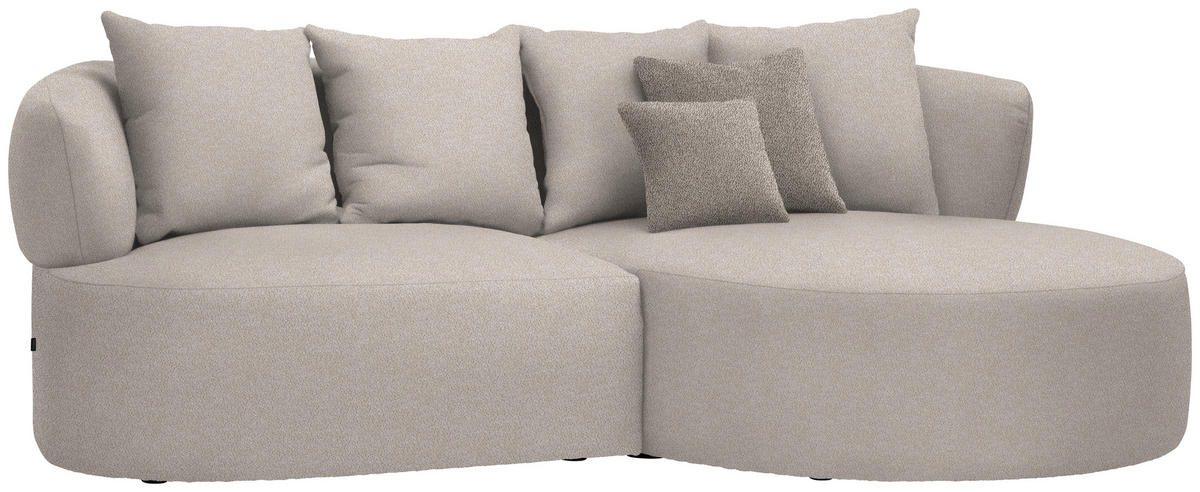 ECKSOFA in Plüsch Greige  235/166 cm  - Greige/Graubraun, MODERN, Kunststoff/Textil (235/166cm) - Hom`in