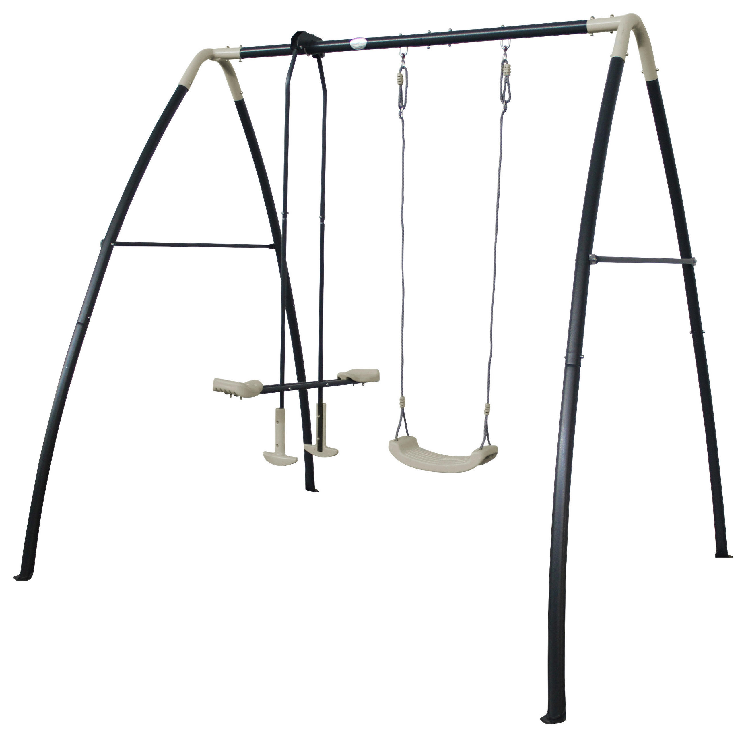 SCHAUKEL Anthrazit, Creme  - Anthrazit/Creme, KONVENTIONELL, Kunststoff/Metall (210/220/238cm) - Ambia Garden