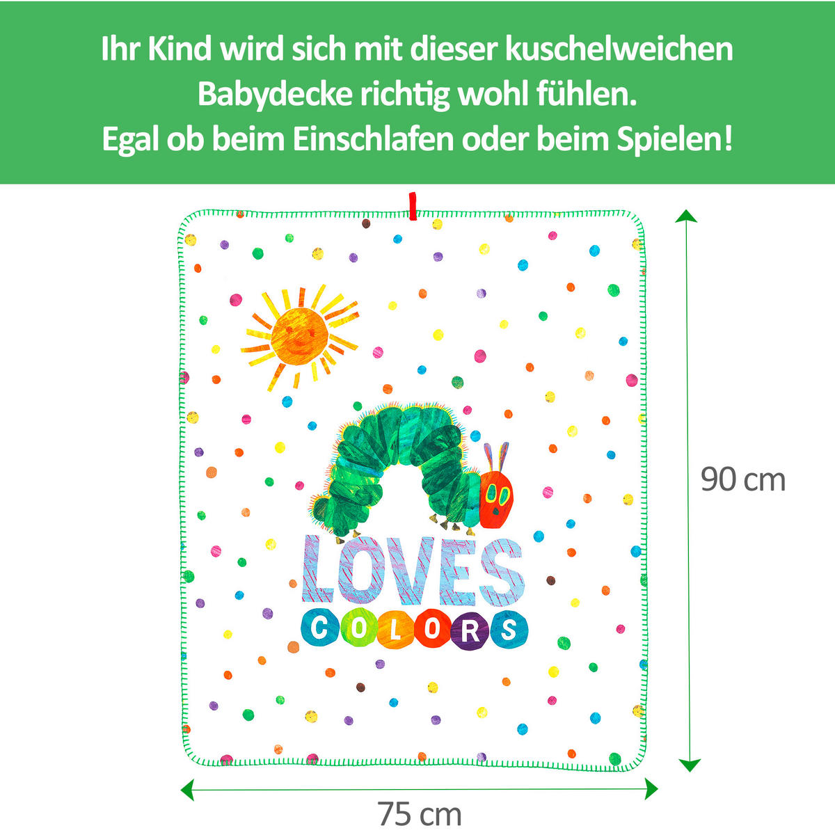 SCHMUSEDECKE RAUPE  75/90 cm  - Multicolor, Basics, Textil (75/90cm)