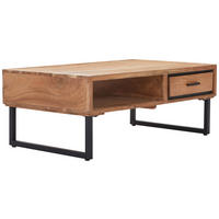 KONFERENČNÍ STOLEK, černá, barvy akácie, dřevo, kov, 118/70/45 cm - černá/barvy akácie, Design, kov/dřevo (118/70/45cm) - Landscape