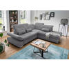 ECKSOFA in Chenille Dunkelgrau  - Chromfarben/Dunkelgrau, Modern, Textil/Metall (280/254cm) - Livetastic