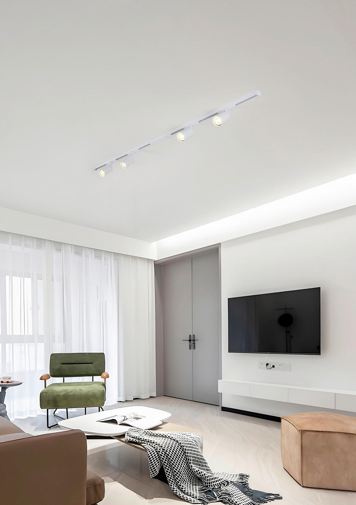 SCHIENENSYSTEM 120/5,5/14 cm  - Weiß, Trend, Kunststoff/Metall (120/5,5/14cm) - Collett's Monde