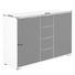 KOMMODE 130/83/41 cm - Alufarben/Weiß, Design, Glas/Holzwerkstoff (130/83/41cm) - Carryhome KOMMODE 130/83/41 cm - Alufarben/Weiß, Design, Glas/Holzwerkstoff (130/83/41cm) - Carryhome