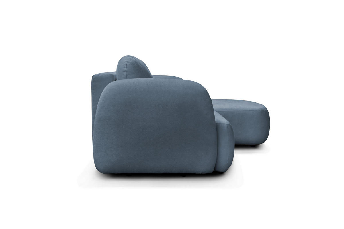 ECKSOFA VELU Blau Chenille  - Blau/Schwarz, Design, Textil (270/175cm) - MID.YOU